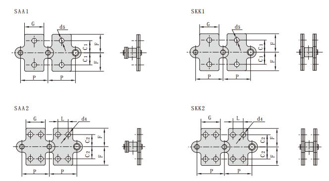 C2060H_C<font color='red'>212A</font>HL_雙節(jié)距輸送鏈